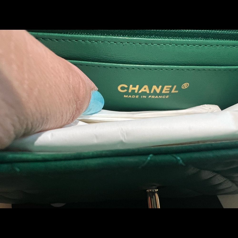 ❌SOLD❌💚💚Chanel mini rectangular top handle GREEN 💚💚 - Picture 10 of 12
